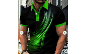 POLOS FLAMME VERT/NOIR